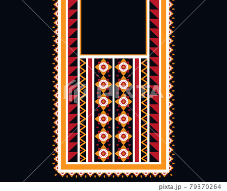 Geometric ethnic oriental pattern. Necklace embroidery design for textile, fashion woman, background, wallpaper, clothing and wrapping. Vector illustration. Geometric ethnic oriental pattern. Necklace embroidery design for textile, fashion woman, background, wallpaper, clothing and wrapping. Vector illustration. 79370264