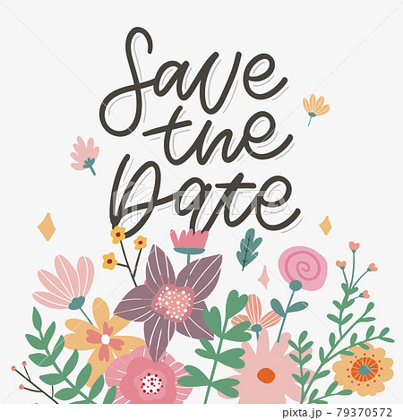 Lovely spring concept card. Awesome flowers and birds made in watercolor technique. Bright romantic card with summer flowers in vector. Charming Save the Date background Lovely spring concept card. Awesome flowers and birds made in watercolor technique. Bright romantic card with summer flowers in vector. Charming Save the Date background 79370572