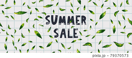 summer sale banner with leaves letter vector summer sale banner with leaves letter vector 79370573