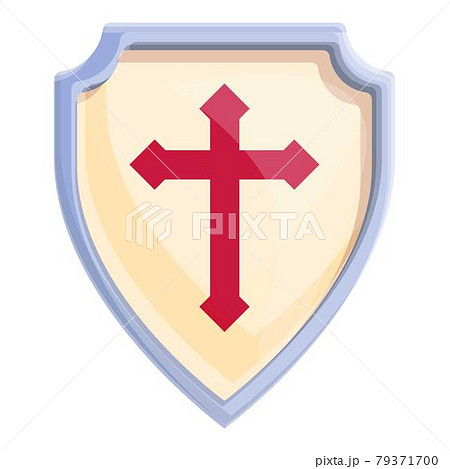 Knight shield icon cartoon vector. Metal arms coat 79371700