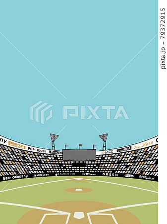 野球場 グラウンド イラストのイラスト素材