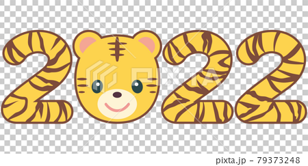 かわいいトラと虎柄ののイラスト 線あり のイラスト素材