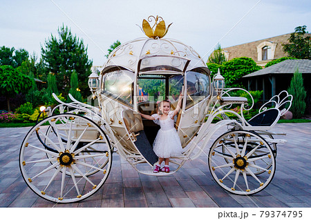 little girl in the carriage. A fabulous holiday for a child.  79374795