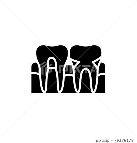 Periodontal disease line icon. Isolated vector element. 79376175