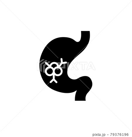 Stomach cancer line icon. Isolated vector element. 79376196