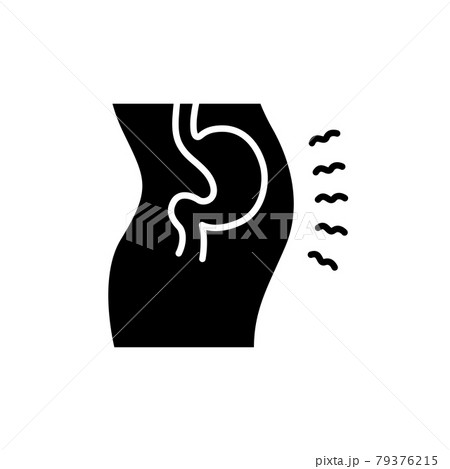 Bloating line icon. Isolated vector element. 79376215