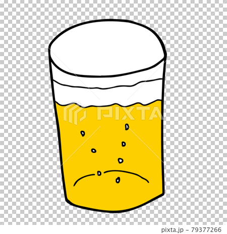 グラスに注いだビール（または発泡酒）のイラスト 79377266