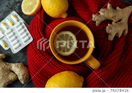 Concept of alternative cold treatment, top view 79378416