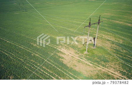 High voltage electric line towers 79378482