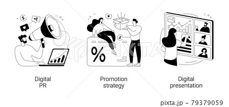 Online marketing campaign abstract concept vector illustrations. 79379059