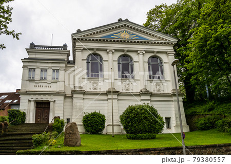 Front exterior of Freemason's Hall in Flensburg Schleswig Holstein Germany Front exterior of Freemason's Hall in Flensburg Schleswig Holstein Germany 79380557