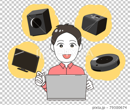 ネットで家電を買う　黒物　男性 79380674
