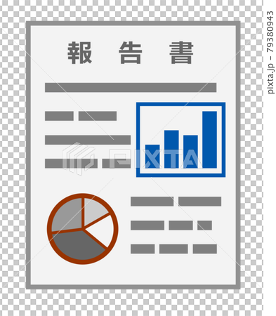 Illustration of a report analyzing with graphs etc. 79380943