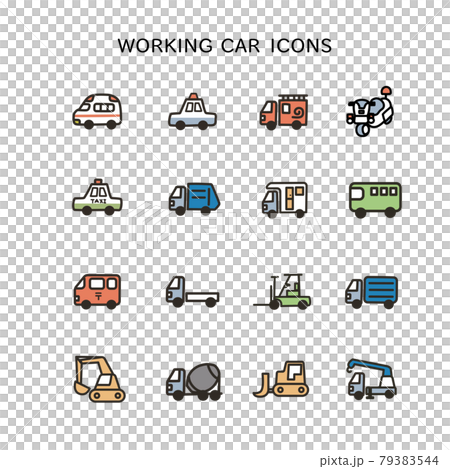 働く車のアイコンセット 79383544