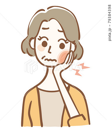 虫歯が痛む中年女性 虫歯が痛む中年女性 79384398