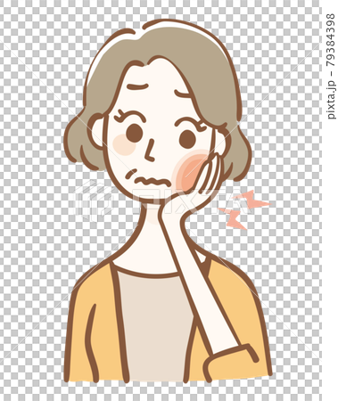 虫歯が痛む中年女性 虫歯が痛む中年女性 79384398