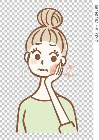 虫歯が痛む若い女性 虫歯が痛む若い女性 79384399