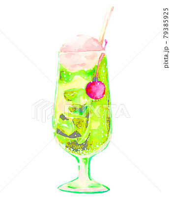 水彩画 ドリンク／飲み物　カラフル絵画 アルコール カクテル コレクション 水彩イラスト ドリンクの