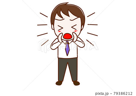 <全身・正面>大声で何かを訴えて叫ぶ男性 <全身・正面>大声で何かを訴えて叫ぶ男性 79386212