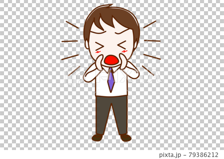 <全身・正面>大声で何かを訴えて叫ぶ男性 <全身・正面>大声で何かを訴えて叫ぶ男性 79386212