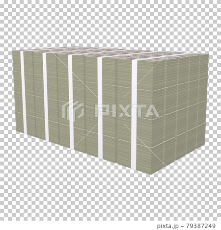Economic illustration material Money, a bundle of flatly stacked bills, a real-style 10,000-yen bill, 1 billion yen (2_4) Economic illustration material Money, a bundle of flatly stacked bills, a real-style 10,000-yen bill, 1 billion yen (2_4) 79387249