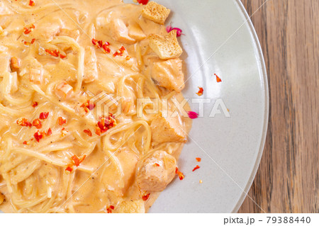 spaghetti salmon cream sauce spaghetti salmon cream sauce 79388440