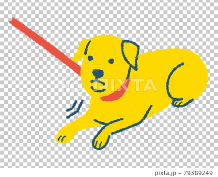 動こうとしない犬のイラストのイラスト素材
