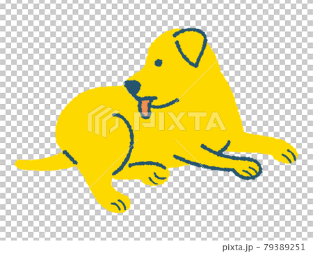 Illustration of a dog licking a body 79389251