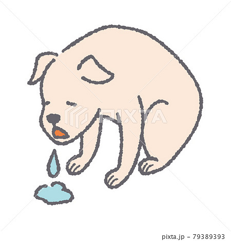 嘔吐する犬のイラスト 嘔吐する犬のイラスト 79389393