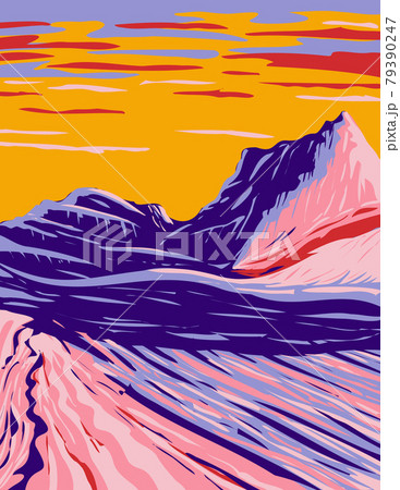 Swirling Grey and White Sandstone in White Pocket in Paria Plateau Located in Vermilion Cliffs National Monument Arizona United States WPA Poster Art 79390247