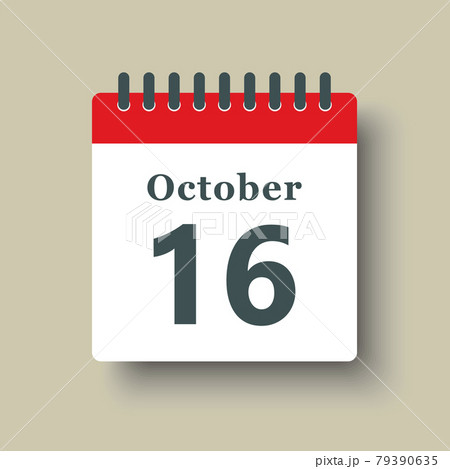 Icon day date 16 October, template calendar page Icon day date 16 October, template calendar page 79390635