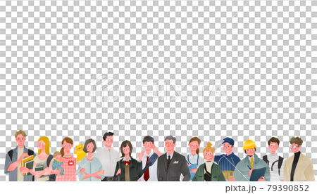 大人数上半身スペース有り手描きイラスト 79390852