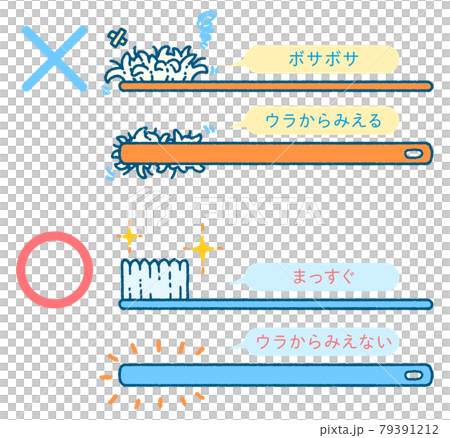 虫歯予防 歯ブラシの交換の目安指導イラスト 子供向けひらがな解説つき フルカラー のイラスト素材