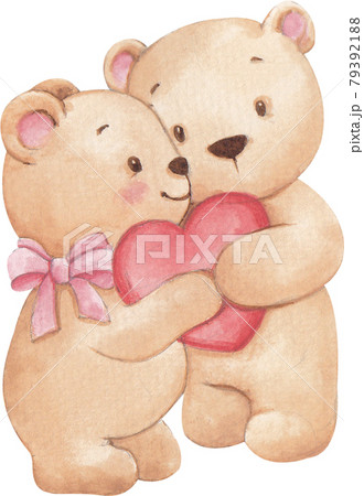 Cute bear character watercolor Cute bear character watercolor 79392188