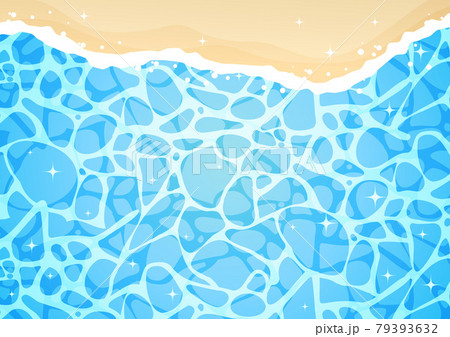 砂浜のある海のキラキラした水面の背景イラスト素材のイラスト素材
