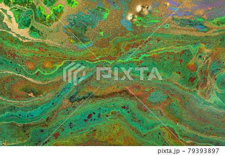 Green marble abstract acrylic background. Marbling artwork texture. Agate ripple pattern. Gold powder. Green marble abstract acrylic background. Marbling artwork texture. Agate ripple pattern. Gold powder. 79393897