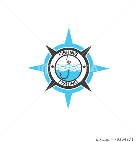 fishing hook  logo icon vector compass concept illustration 79394871