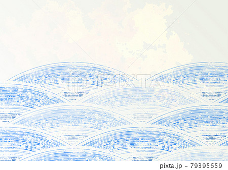 和風素材 波模様の背景のイラスト素材