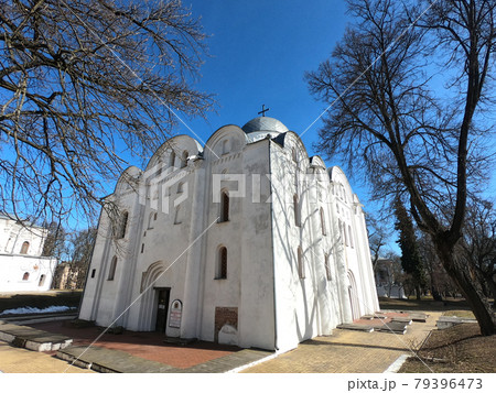Boris and Gleb Cathedral in Chernihiv or Borisoglebsky Cathedral. Medieval church and tomb of Russian princes. Orthodox Church of the 12th century. 79396473