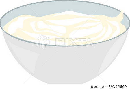 ボウルと生クリームのイラスト素材
