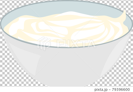 ボウルと生クリームのイラスト素材