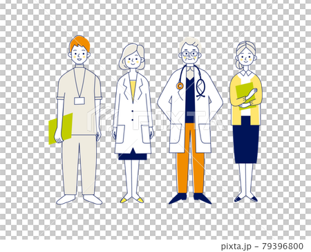 在醫院工作的人的插圖載體 79396800
