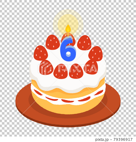 Birthday chocolate cake and 6 year old number... - Stock Illustration  [62454103] - PIXTA