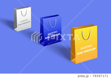 Shopping bag mockups 3d. blank white. Vector illustration 79397171