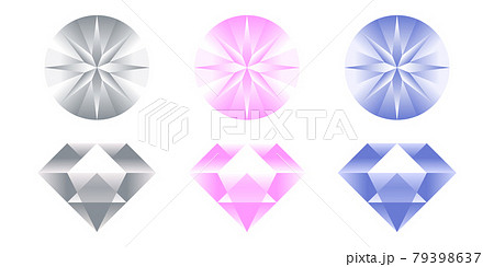 ダイヤ ダイヤモンド 宝石のベクターアイコンイラスト素材セットのイラスト素材