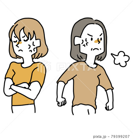 決裂した若い女性と中年女性 79399207