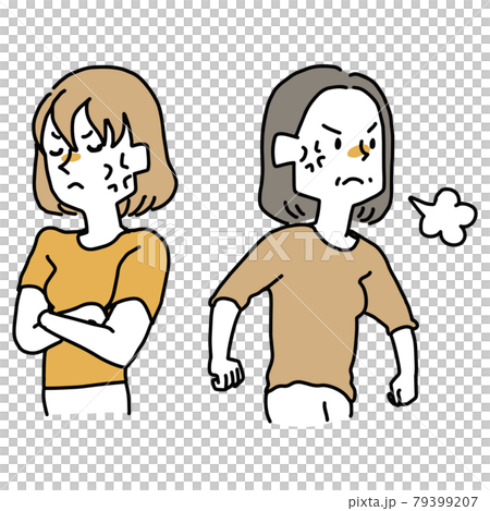 決裂した若い女性と中年女性 79399207