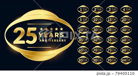 anniversary label badge in golden color anniversary label badge in golden color 79400110