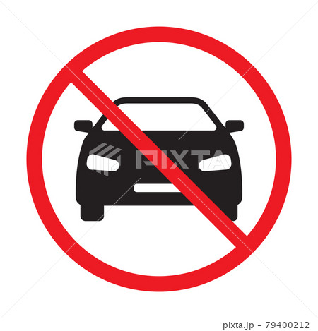 No car allowed prohibition vector icon sign Do not drive symbol, no cars entry isolated on white background.illustration No car allowed prohibition vector icon sign Do not drive symbol, no cars entry isolated on white background.illustration 79400212