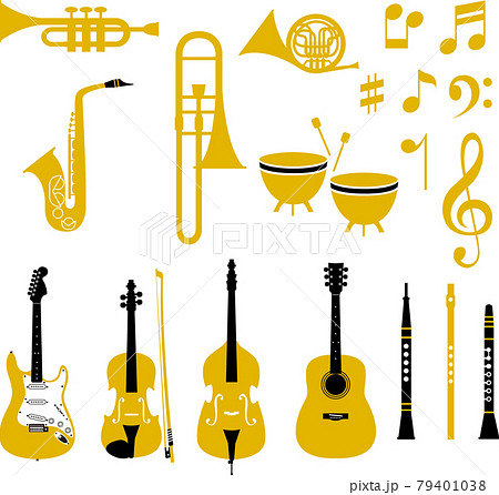 吹奏楽 楽器のイラスト素材